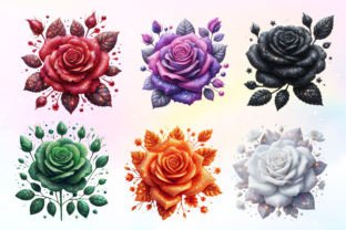 Glitter Roses Clipart - Flowers Clipart Graphic by Dream Creation ...