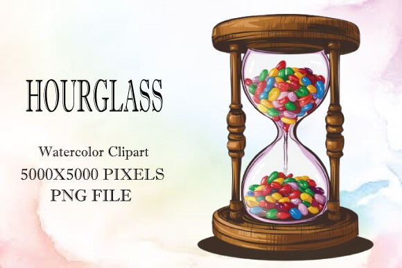 Hourglass Watercolor Clipart 1 Graphic by DESIGN ART · Creative Fabrica