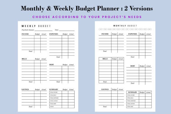 Monthly & Weekly Budget Planner Log Book