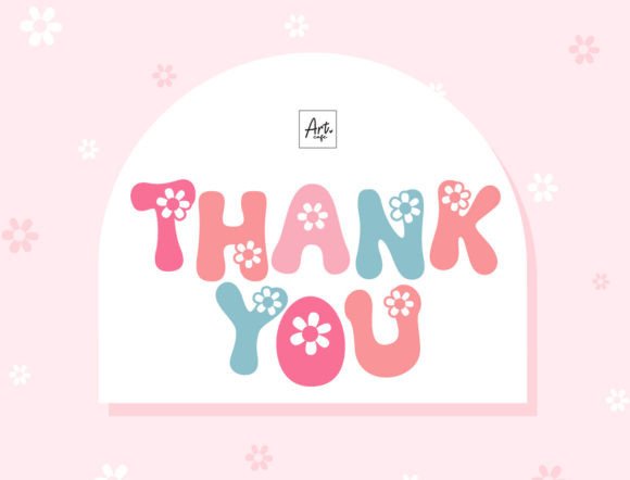 Retro Flower Font PNG with transparent background - Preview 3
