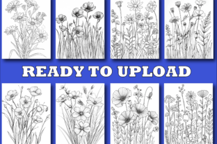 Wild Flower Coloring Pages for Adults Graphic by Design Zone · Creative ...
