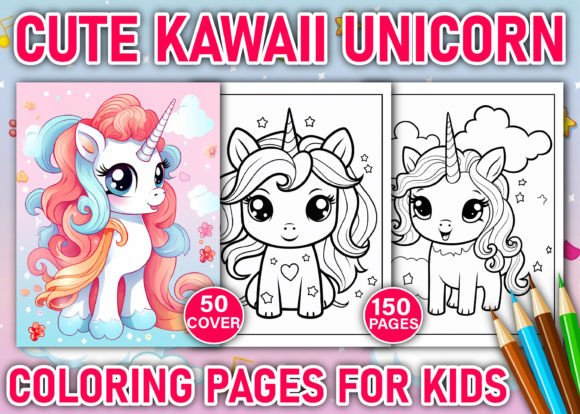 150+ Cute Kawaii Unicorn Coloring Pages