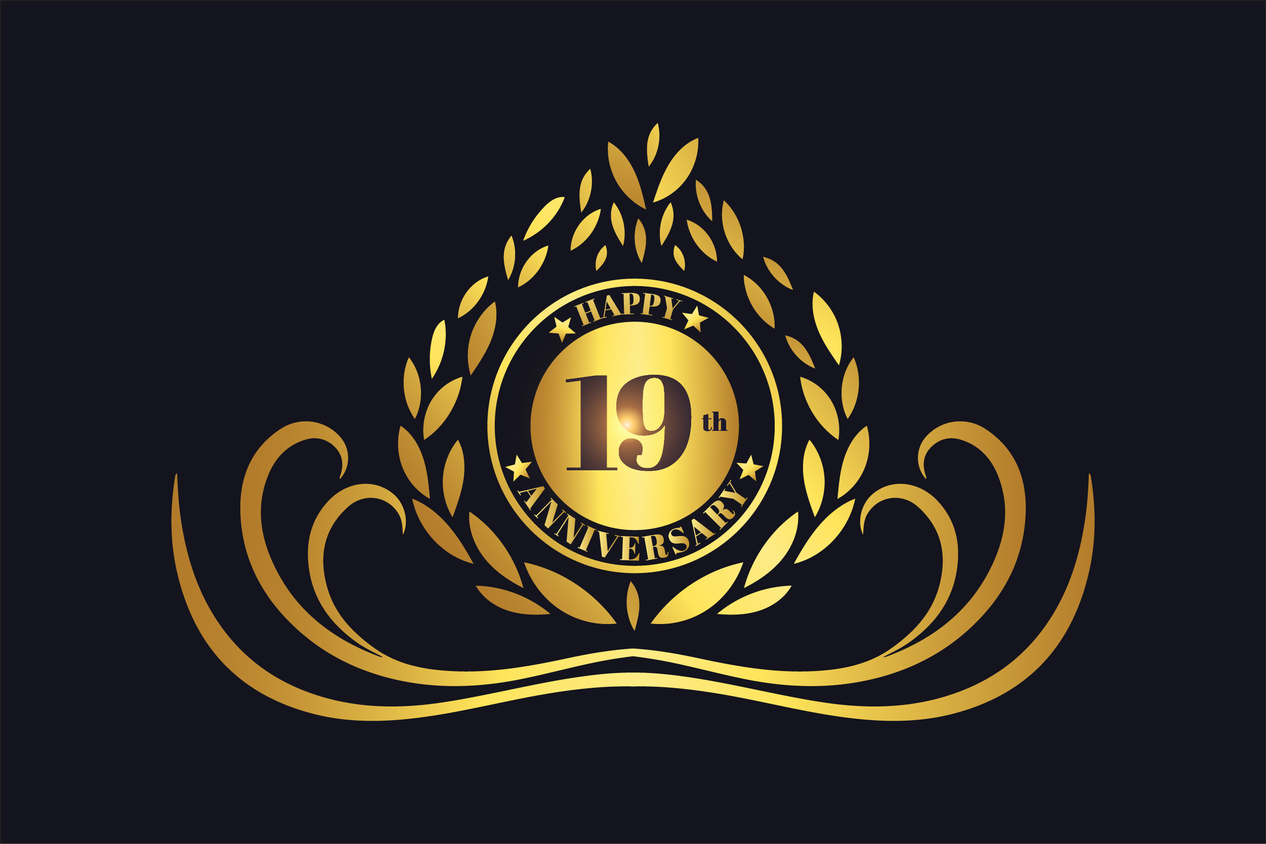 19th Anniversary Lettering Graphic by ziatista25 · Creative Fabrica