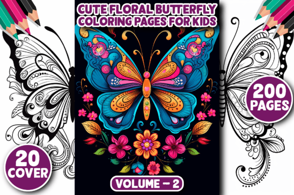 200 Cute Floral Butterfly Coloring Pages