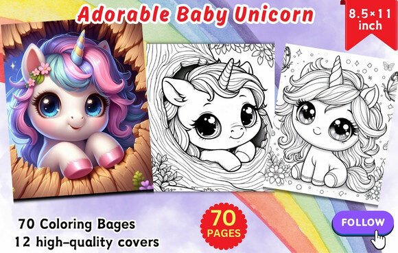 70 Pages of Adorable Baby Unicorn
