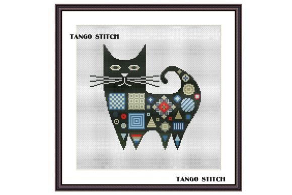 Black Cat Ornaments Cross Stitch Pattern