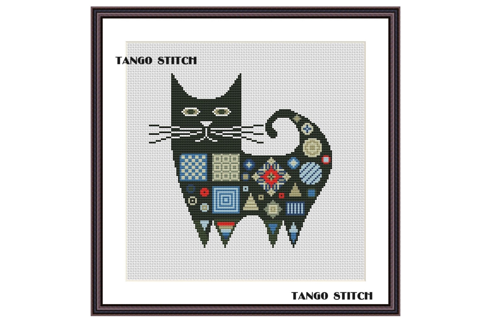Black Cat Ornaments Cross Stitch Pattern