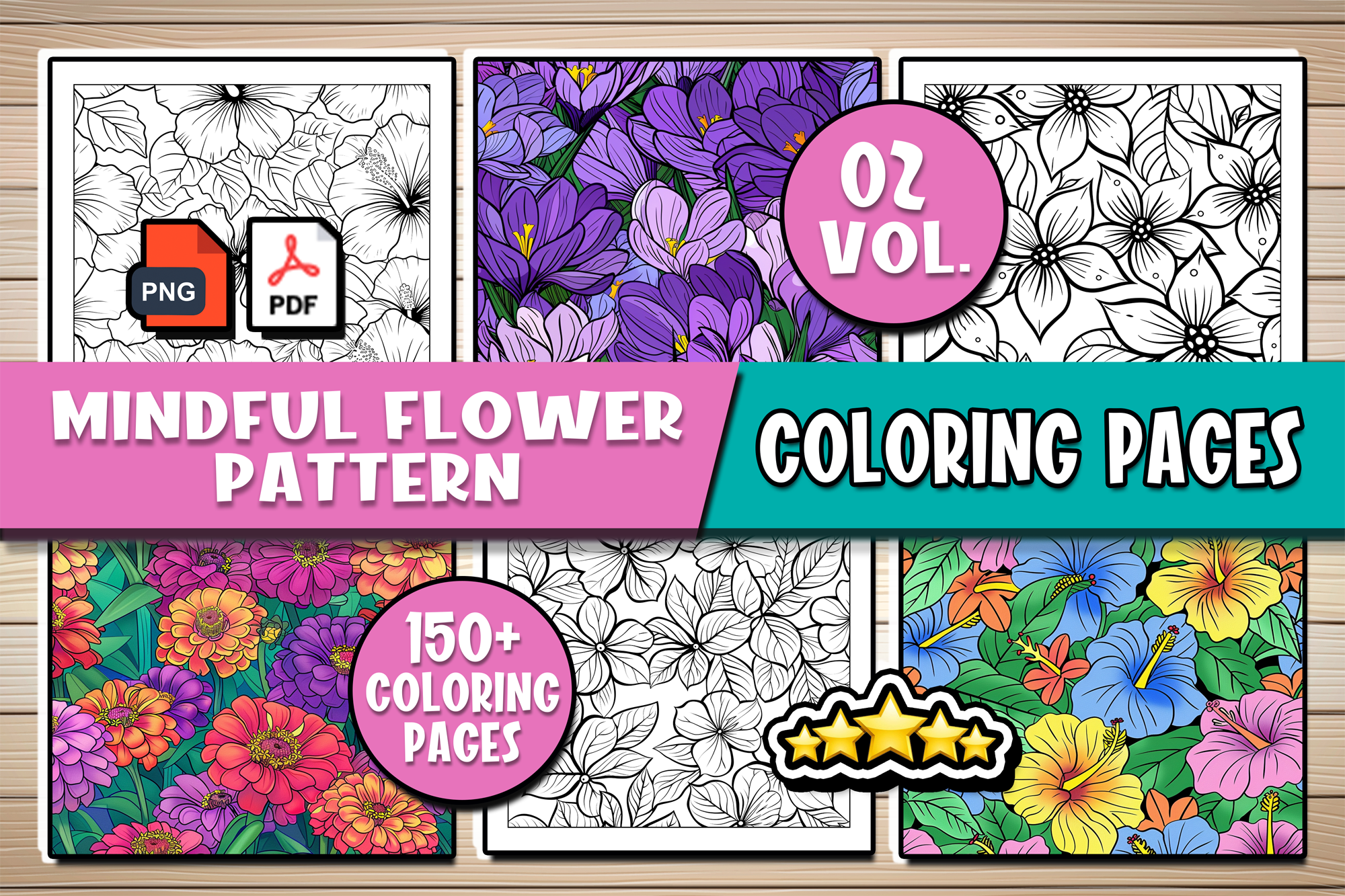 Mindful Flower Patterns Coloring Pages