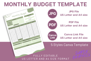 Monthly Budget Planner Canva Template V2 Graphic by SUPER GRAPHICS ...