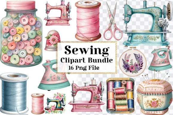 Sewing Clipart Bundle Graphic Illustrations By Ak Artwork