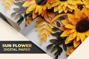 Sun Flower Digital Paper Graphic by Creative World · Creative Fabrica