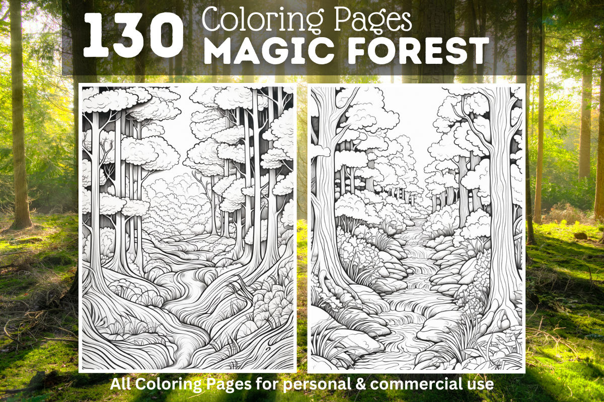 130 Forest Coloring Pages for Books #2
