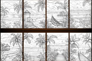 200 Summer Scene Coloring Pages - KDP Graphic by E A G L E · Creative ...