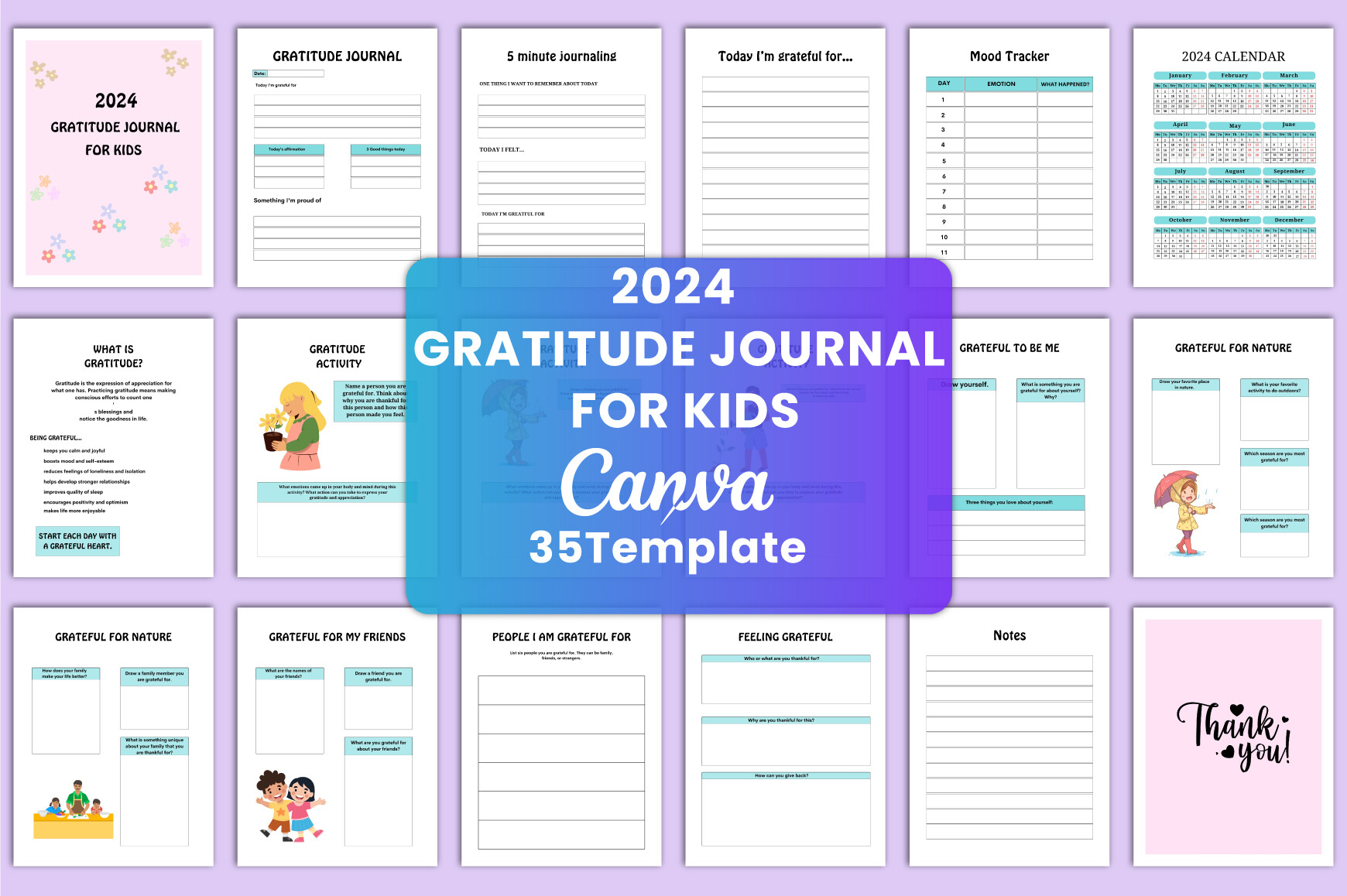 2024 GRATITUDE JOURNAL for KIDS Graphic by munjixpro · Creative Fabrica