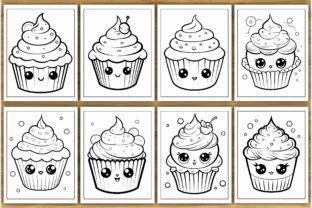 300 Kawaii Cupcake Coloring Pages Graphic by Asma Store · Creative Fabrica