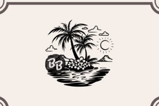 Beach Scene Svg Bundle, Sunset Beach Svg Graphic by Black Blot ...
