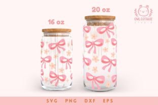 Bows Glass Can Wrap SVG 16 Oz & 20 Oz Graphic by owlcottagestudio ...