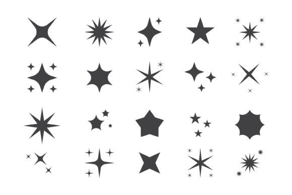 Collection of Star Icon Silhouettes Graphic Icons By sabavector