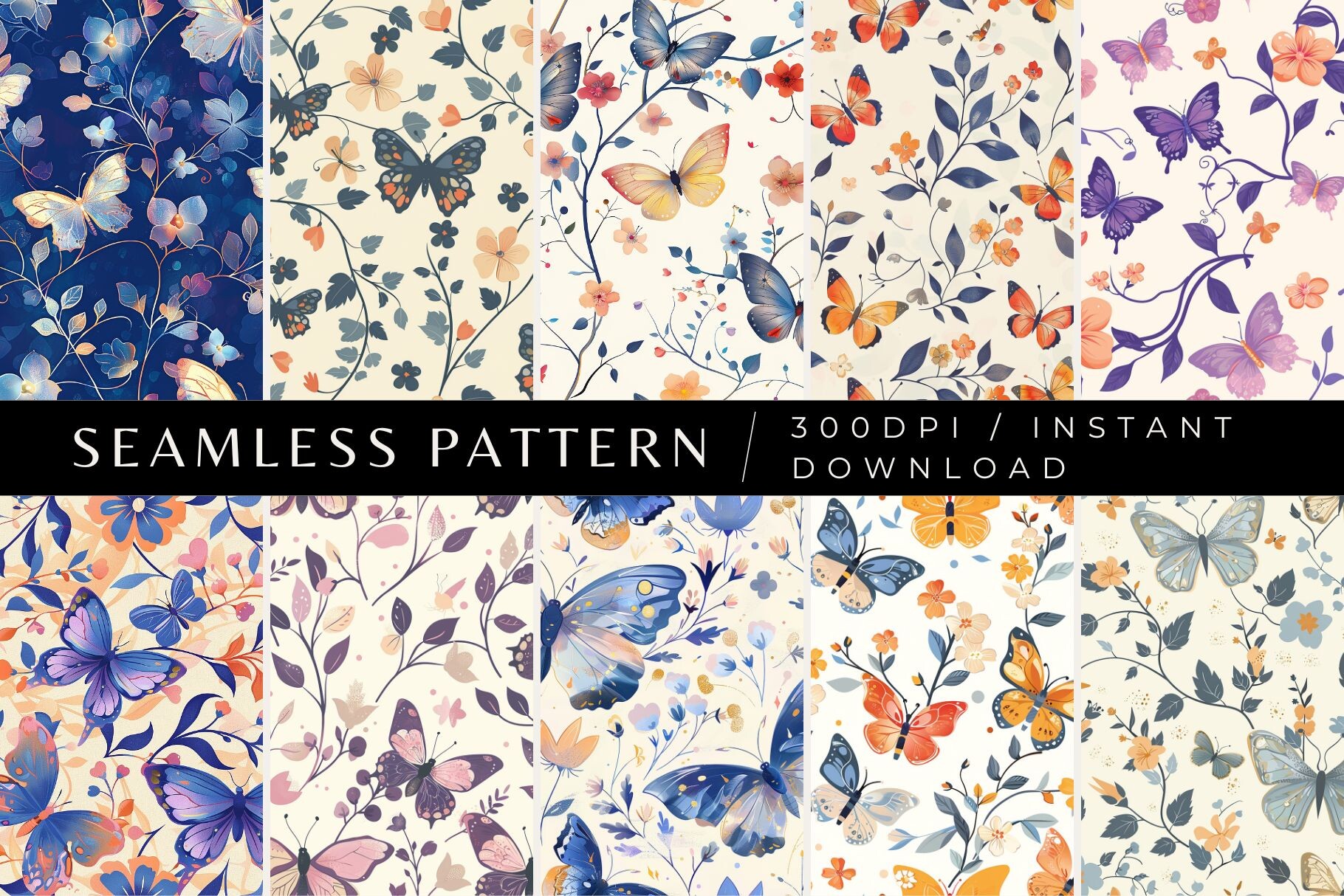 Graceful Butterfly Patterns Graphic by Inknfolly · Creative Fabrica