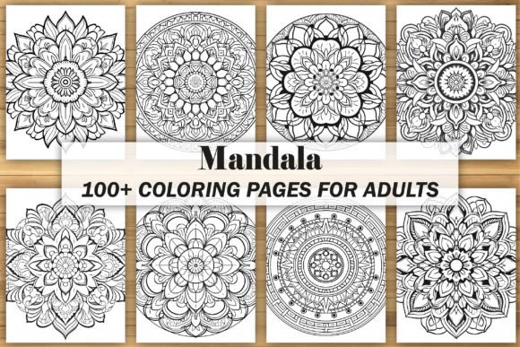Mandala coloring book for adults pages for breed-themed sublimation prints
