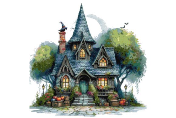 Scary Home Counted Cross Stitch Patterns