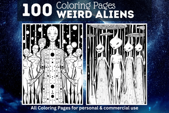 100 Alien Coloring Pages for Kids