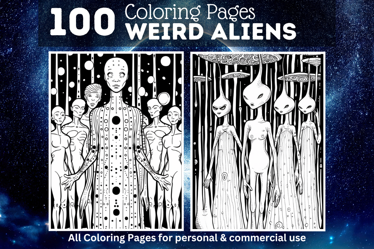 100 Alien Coloring Pages for Kids