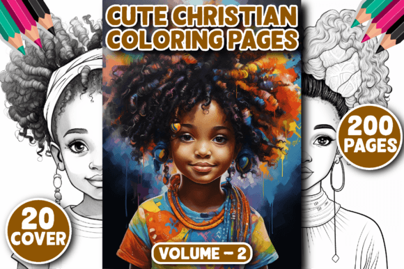Preview of 200 Cute Christian Coloring Pages V - 2 coloring pages for kids