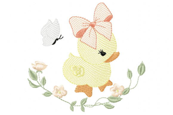 Baby Duck Embroidery Design