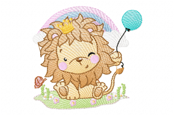 Baby Lion Embroidery Design