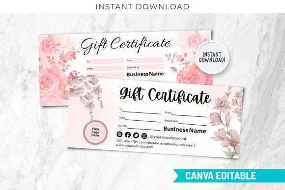 Blush Pink Gift Certificate Template