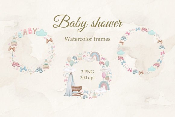 Boho Baby. Set of Frames. PNG.