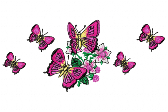 Butterflies Embroidery Design