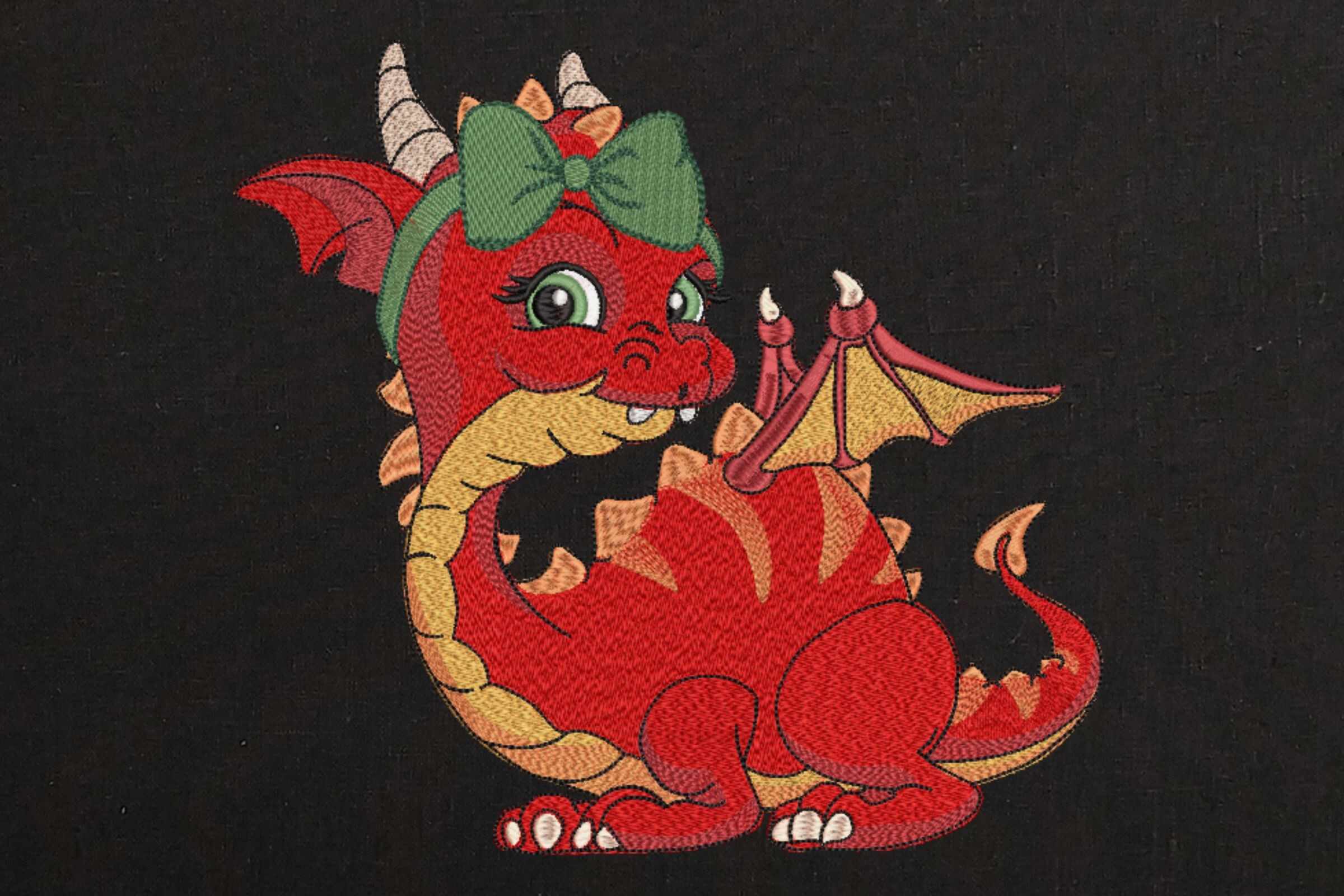 Cute Red Fly Baby Girl Dragon