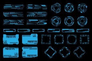 HUD Futuristic Interface Elements Set Graphic by Ozan ID · Creative Fabrica