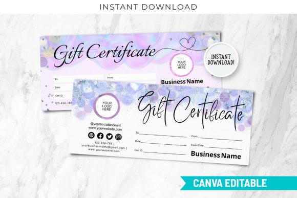 Holographic Glitter Gift Certificate