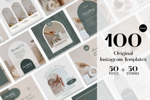 Preview of Instagram Posts & Stories Templates social media template