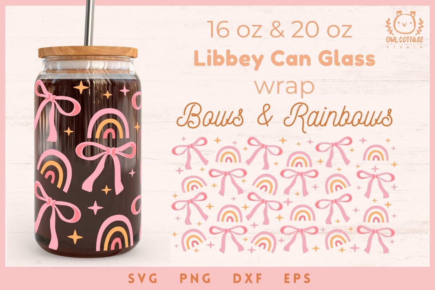 Libbey Glass Can Wrap SVG 16 Oz & 20 Oz Graphic by owlcottagestudio ...