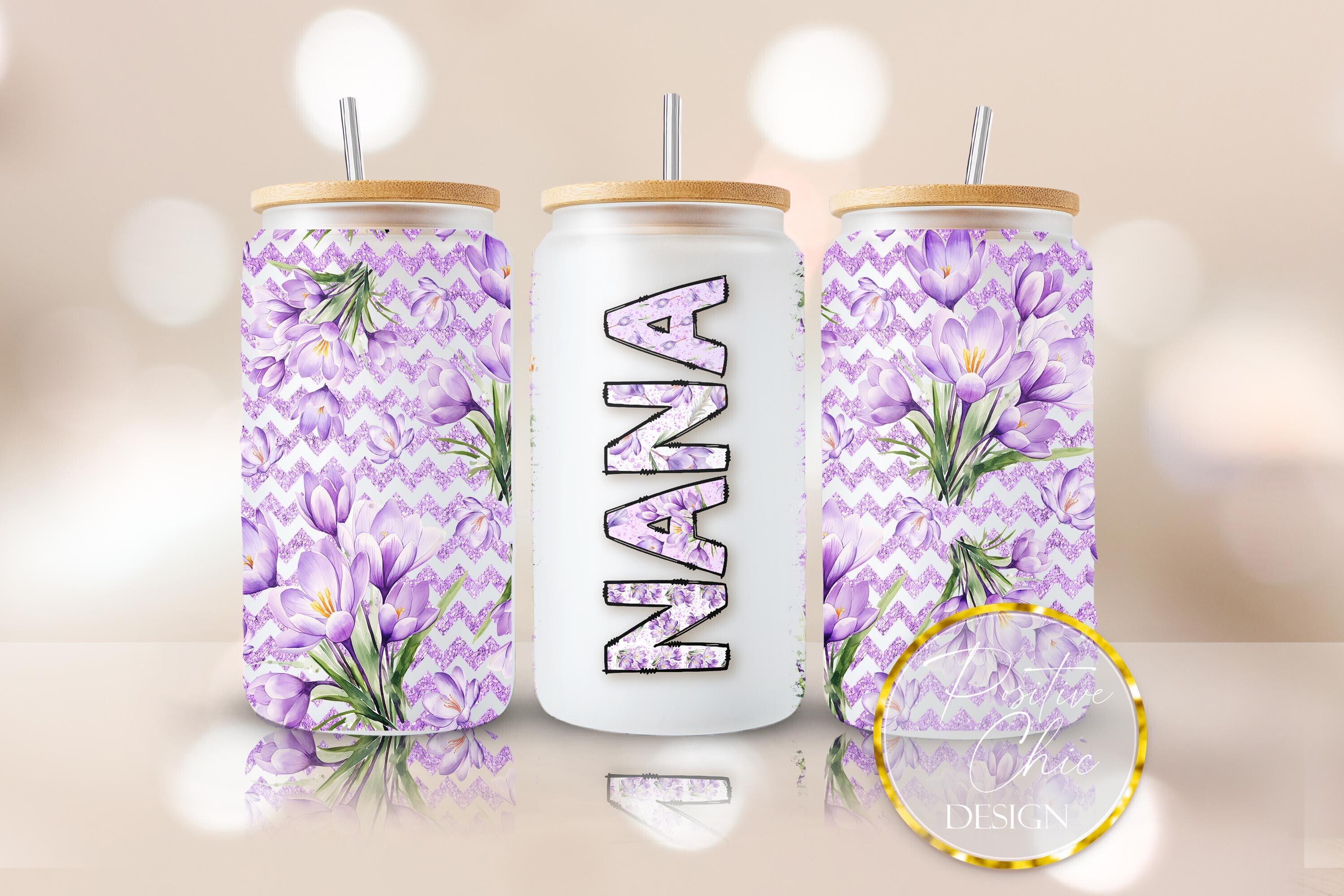 Nana Glitter Libbey Glass Wrap UVDTF PNG Graphic by PositiveChic ...