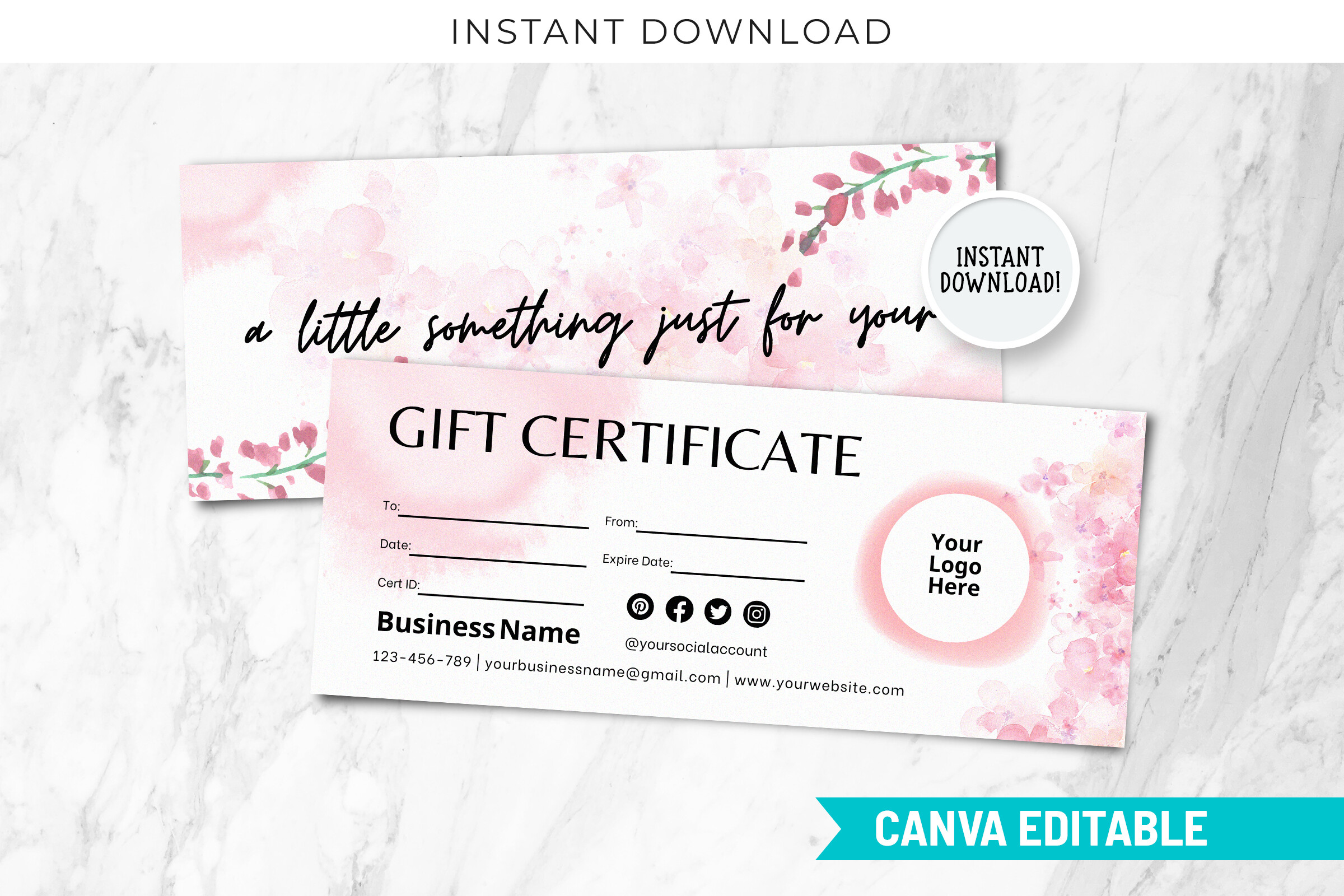 Printable Gift Certificate Canva Design
