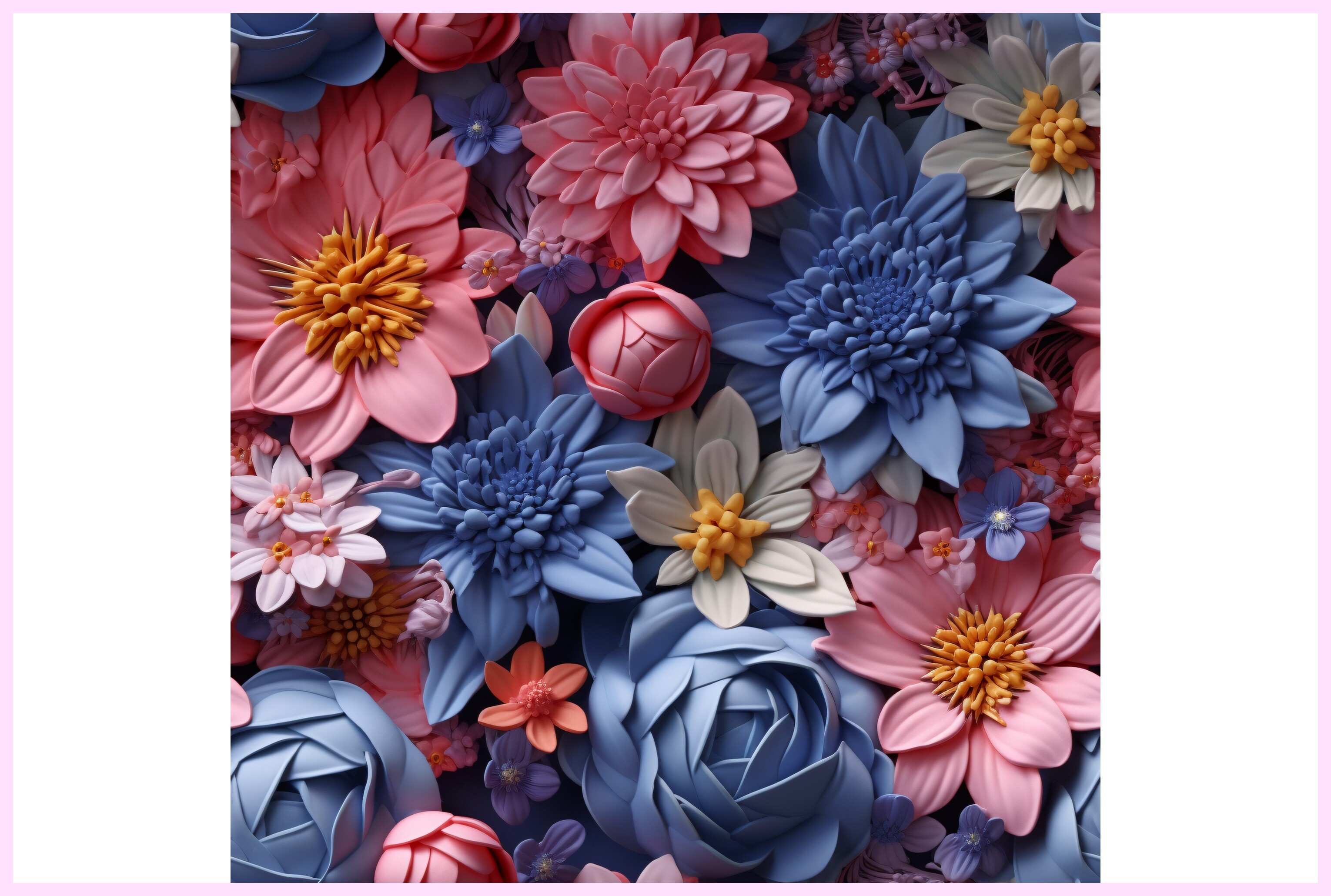 Spring 3D Flowers Seamless Pattern Graphic by Forhadx5 · Creative Fabrica