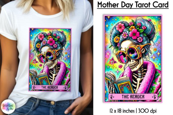Tarot Card Mother Day Print, Messy Bun