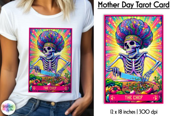 Tarot Card Mother Day Print, Messy Bun