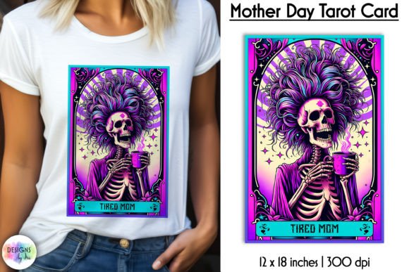 Tarot Card Mother Day Print, Messy Bun