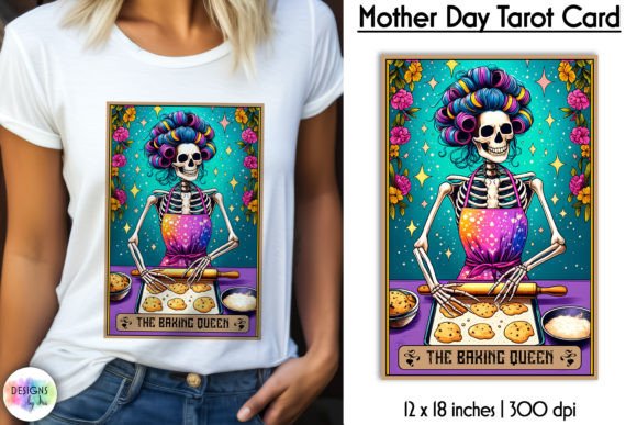 Tarot Card Mother Day Print, Messy Bun