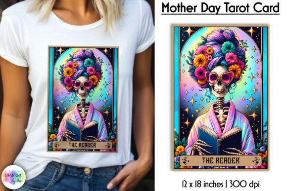 Tarot Card Mother Day Print, Messy Bun
