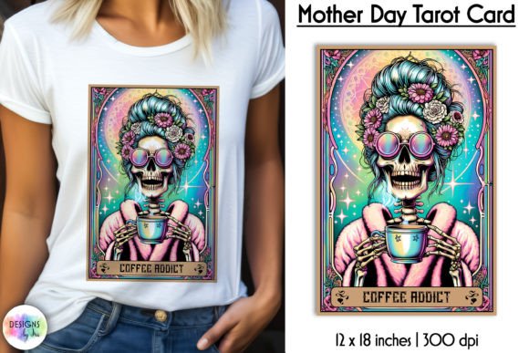 Tarot Card Mother Day Print, Messy Bun