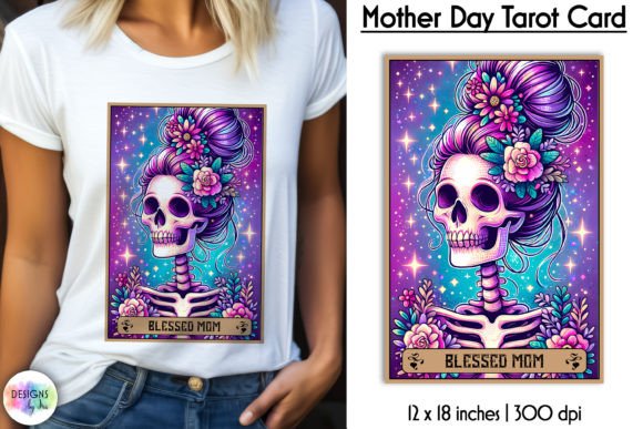 Tarot Card Mother Day Print, Messy Bun