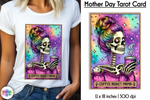 Tarot Card Mother Day Print, Messy Bun