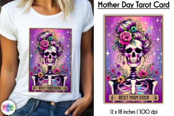Tarot Card Mother Day Print, Messy Bun
